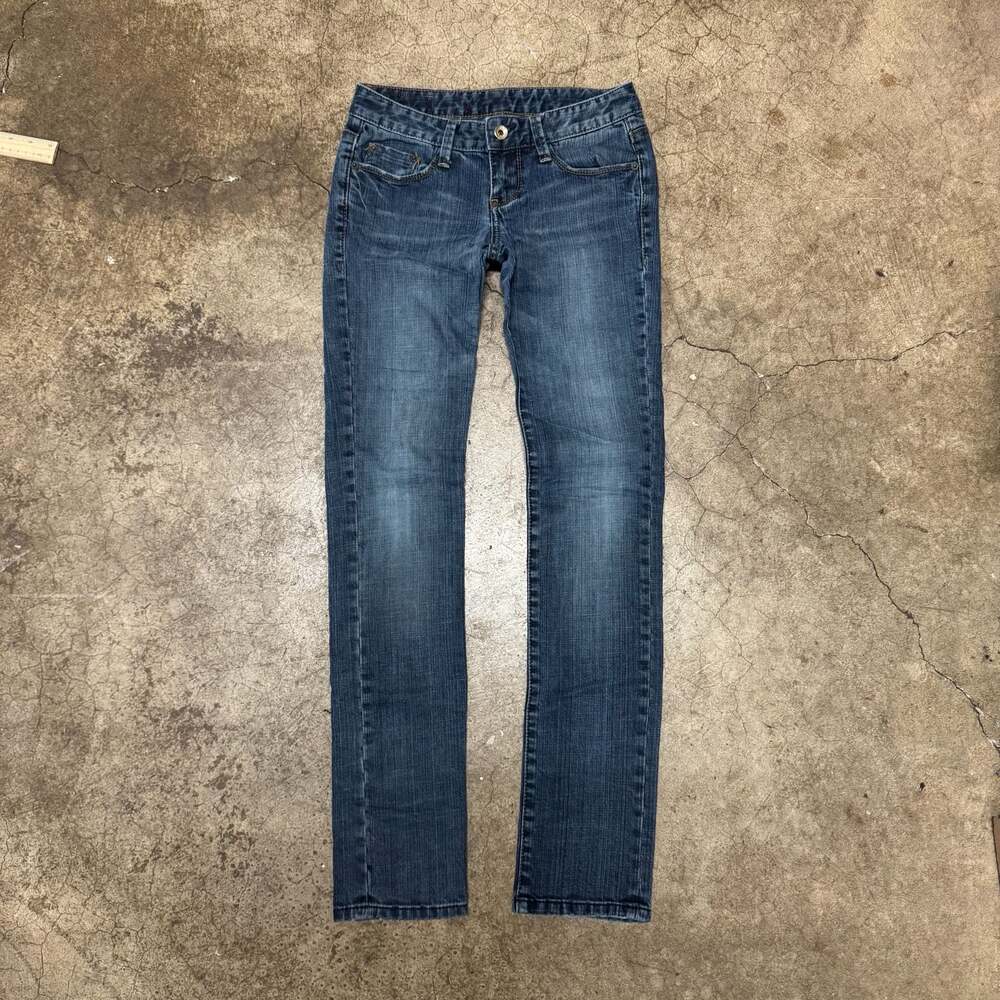 Amethyst Y2K Blue Low Rise Straight Jeans